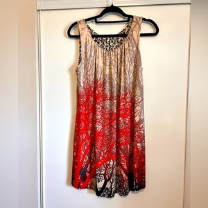 Reversible dress black and cream (and red). Medium.